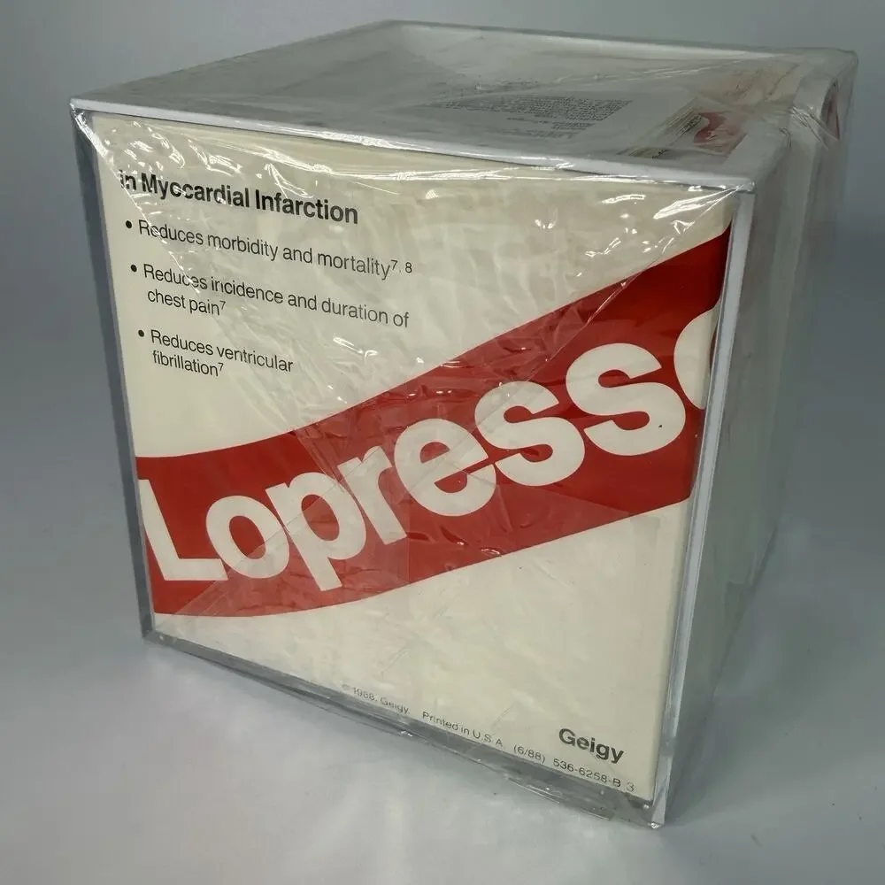 Vintage Pharm Rep Drug Lopressor Paper Note Cube Holder Metoprolol NEW 1988